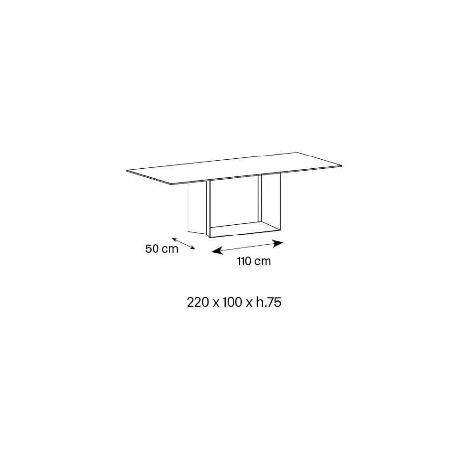 Mesa de diseño en cerámica y metal Matt Noir Desir Made in Italy - Marrón oscuro Viadurini