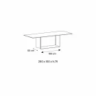 Mesa de diseño en cerámica y metal Matt Noir Desir Made in Italy - Marrón oscuro Viadurini