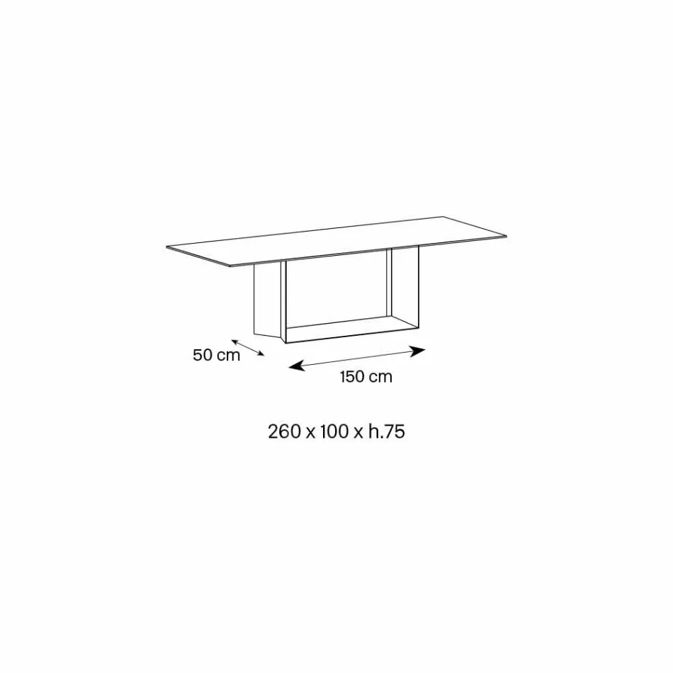 Mesa de diseño en cerámica y metal Matt Noir Desir Made in Italy - Marrón oscuro Viadurini