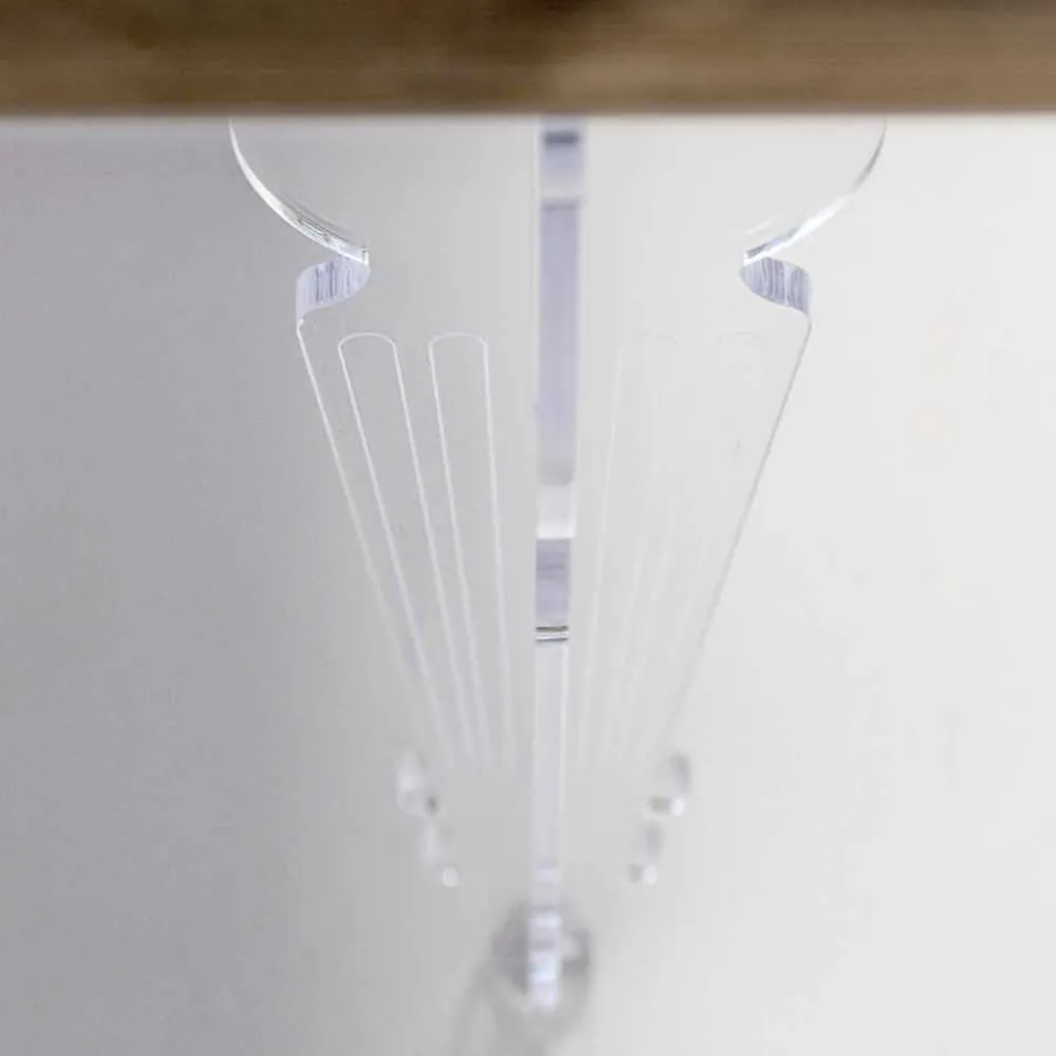 Mesa de diseño en madera de abeto y plexiglás hecha en Italia, Castro Viadurini