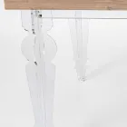Mesa de diseño en madera de abeto y plexiglás hecha en Italia, Castro Viadurini