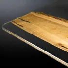 Diseñador de delfines mesa de madera y vidrio veneciano Venecia Viadurini