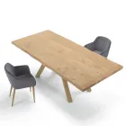 Mesa de diseño en madera y acero hasta 12 plazas Made in Italy – Settimmio Viadurini