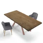 Mesa de diseño en madera y acero hasta 12 plazas Made in Italy – Settimmio Viadurini