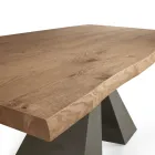 Mesa de diseño en madera chapada y acero Made in Italy – Dalmata Viadurini