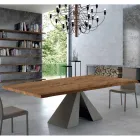Mesa de diseño en madera chapada y acero Made in Italy – Dalmata Viadurini