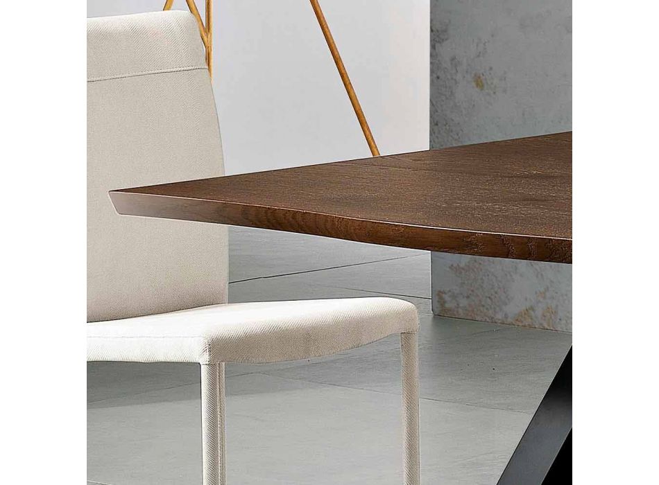 Mesa de diseño en madera maciza producida en Italia, Wilmer. Viadurini