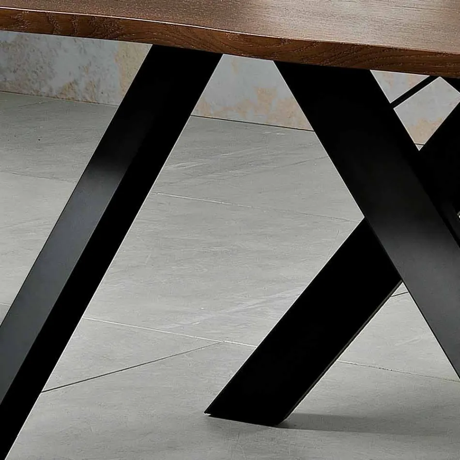 Mesa de diseño en madera maciza producida en Italia, Wilmer. Viadurini