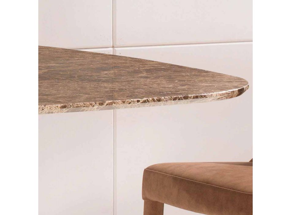 Mesa de diseño en mármol oscuro Emperador 130x130 cm, Made in Italy - Nuvolento Viadurini