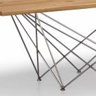 Mesa de diseño moderno con tapa de madera y base de metal, Esperia Viadurini