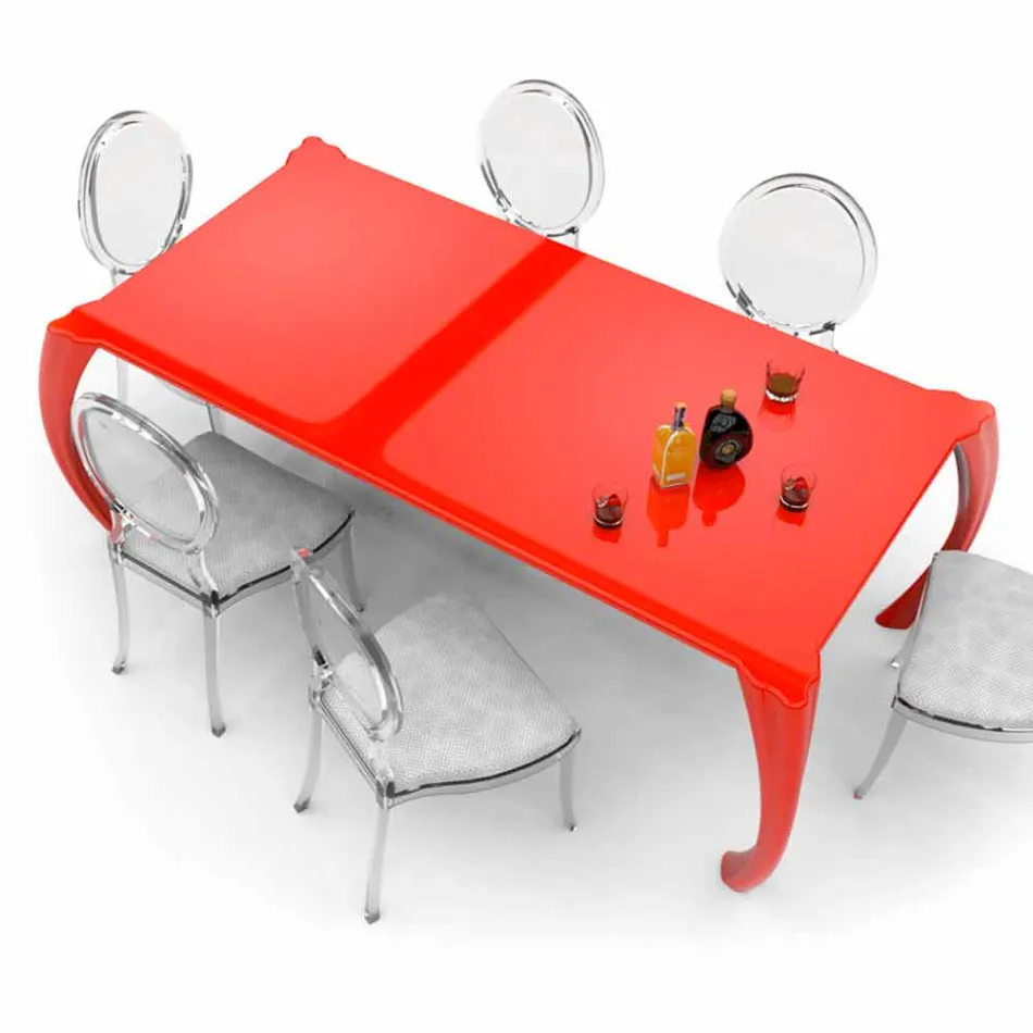 Mesa de comedor de diseño moderno hecha en Italia, Milzano Viadurini