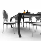 Mesa de comedor de diseño moderno hecha en Italia, Milzano Viadurini