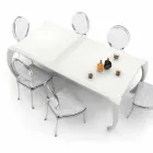 Mesa de comedor de diseño moderno hecha en Italia, Milzano Viadurini