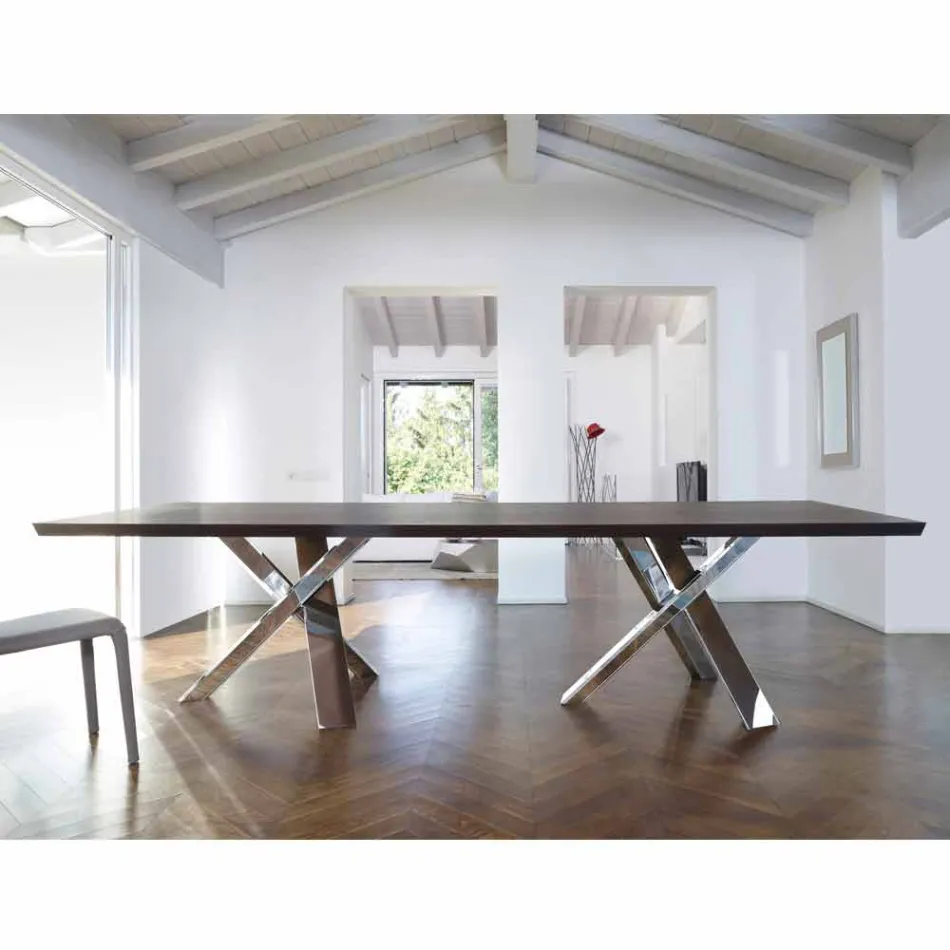 Mesa de madera de diseño moderno 240x120cm hecha en Italia Tree Viadurini