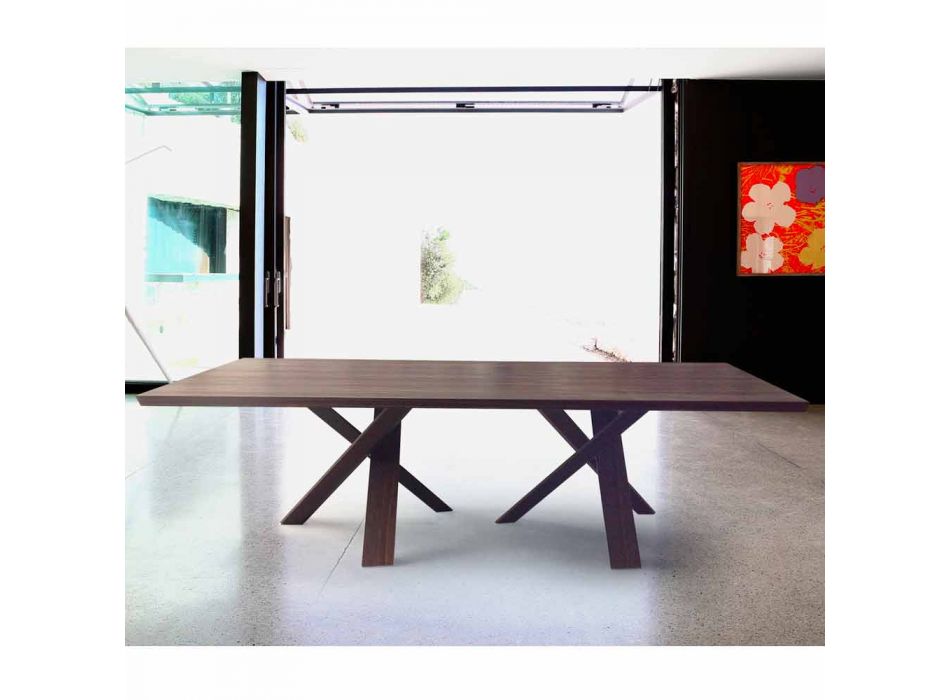 Mesa de diseño moderno de madera 270x120cm hecha en Italia Tree Viadurini