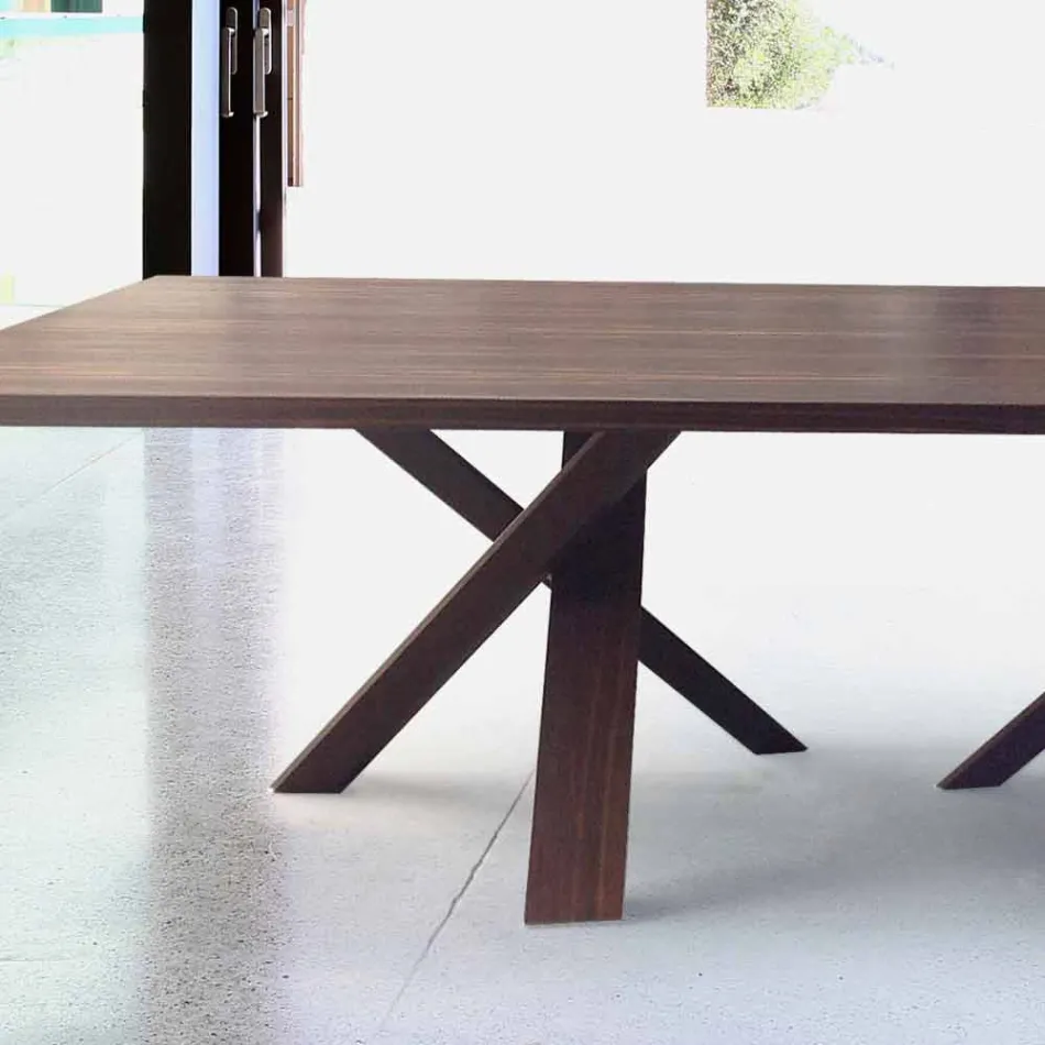 Mesa de diseño moderno de madera 270x120cm hecha en Italia Tree Viadurini