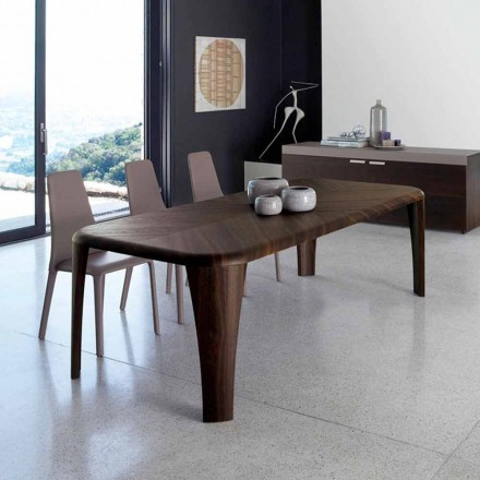 Mesa de madera de diseño moderno hecha a mano en Italia Madera Viadurini