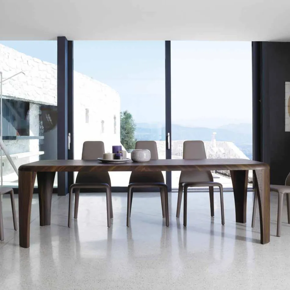 Mesa de madera de diseño moderno hecha a mano en Italia Madera Viadurini