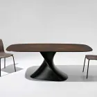 Mesa de vidrio de cerámica de diseño moderno hecha en Italia, Clark Viadurini