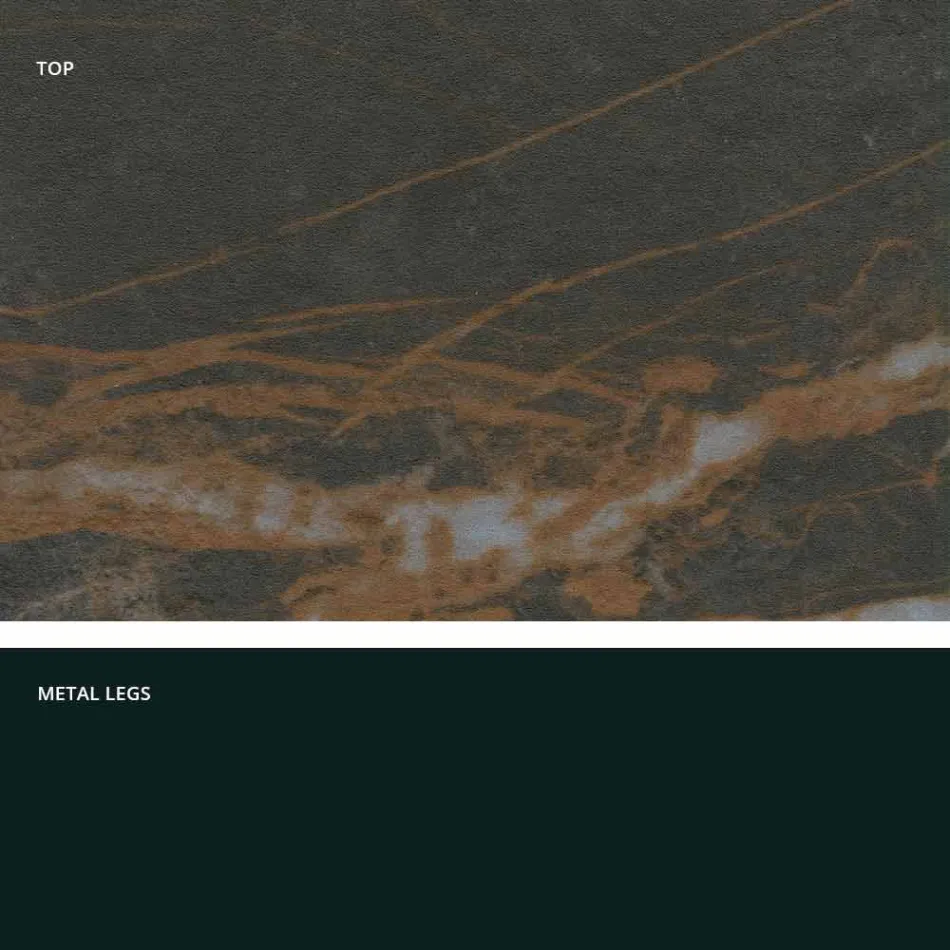 Mesa de vidrio de cerámica de diseño moderno hecha en Italia, Clark Viadurini