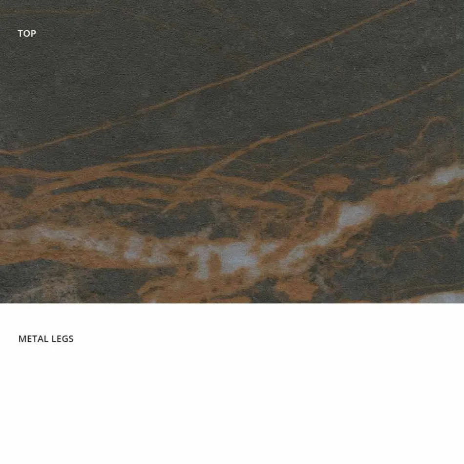 Mesa de vidrio de cerámica de diseño moderno hecha en Italia, Clark Viadurini