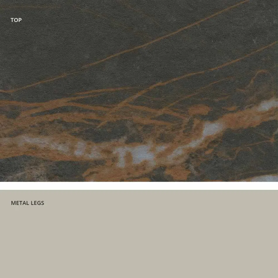 Mesa de vidrio de cerámica de diseño moderno hecha en Italia, Clark Viadurini