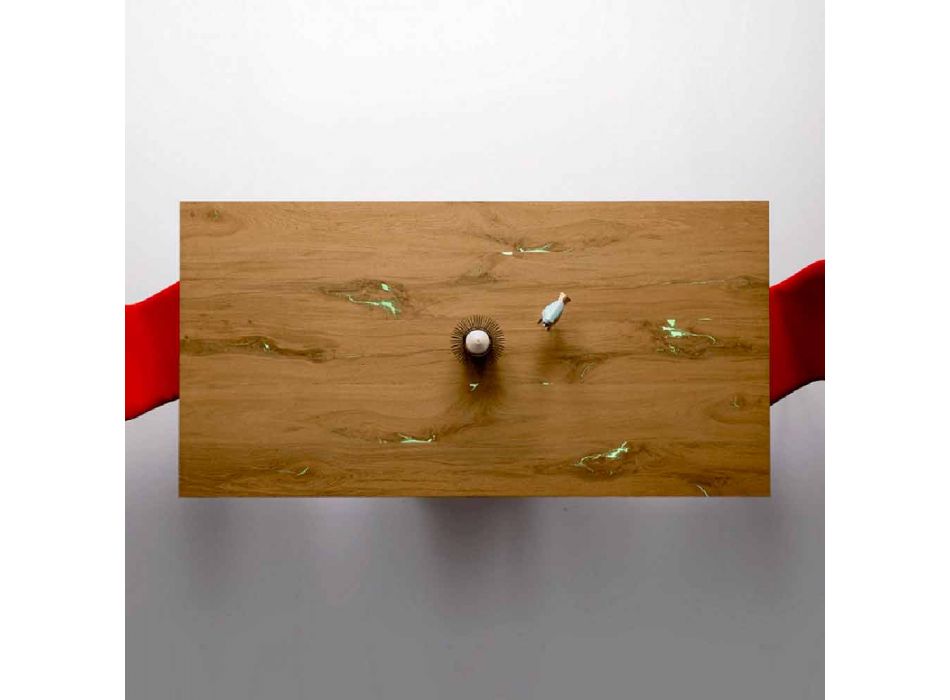 Mesa de diseño moderno en madera multicapa hecha en Italia Amaro Viadurini