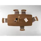 Mesa con efecto madera y patas curvas, disponible en dos tamaños y varios acabados - Argo Viadurini