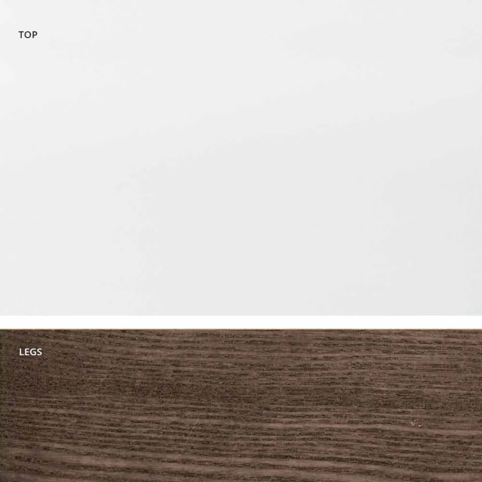 Mesa extensible de cristal y madera maciza fabricada en Italia, Dimitri Viadurini