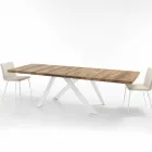 Mesa extensible moderna hecha de madera de melamina hecha en Italia, Wilmer Viadurini