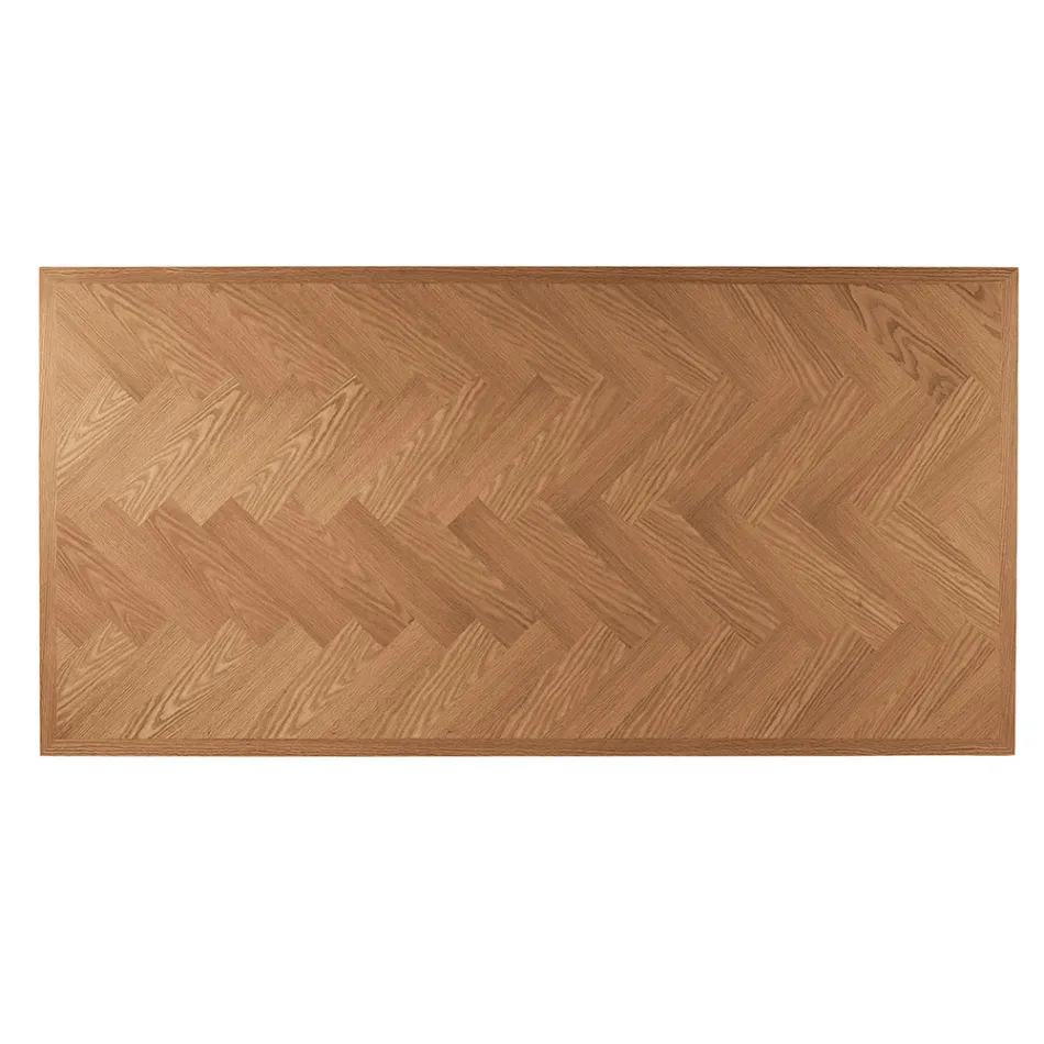 Mesa Fija 180x90 cm en Roble y Base de Hierro - Lega Viadurini