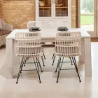 Mesa de salón fija de 190 x 100 cm de madera maciza de teca - Flamenca Viadurini