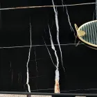 Mesa fija de 210x110 cm con tablero cerámico efecto mármol - Tano Viadurini