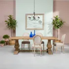 Mesa Fija 240x100 cm en Madera de Pino Natural Envejecido - Africo Viadurini