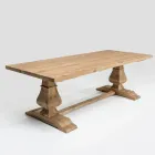 Mesa Fija 240x100 cm en Madera de Pino Natural Envejecido - Africo Viadurini