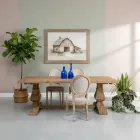 Mesa Fija 240x100 cm en Madera de Pino Natural Envejecido - Africo Viadurini