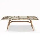 Mesa fija en forma de barril con base de fresno de nogal Canaletto Made in Italy - Norte Viadurini