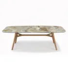 Mesa fija en forma de barril con base de fresno de nogal Canaletto Made in Italy - Norte Viadurini