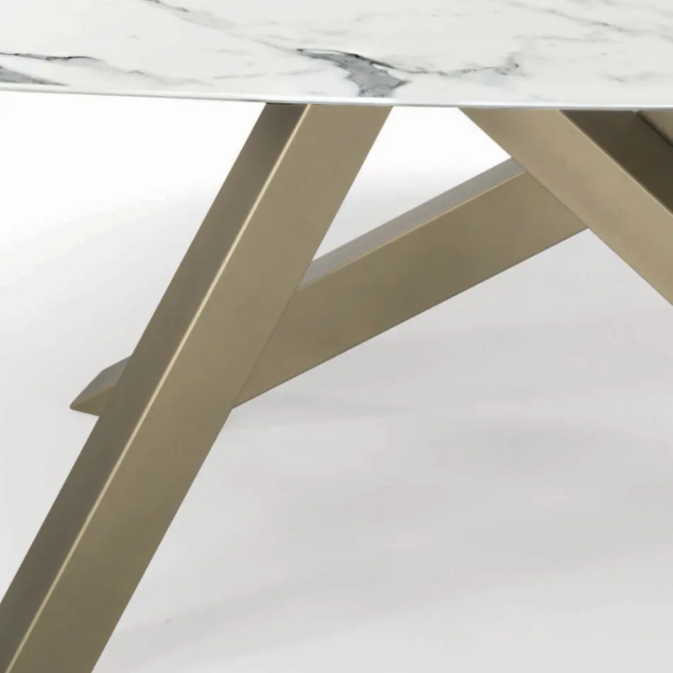 Mesa barril fija con tapa laminada Made in Italy - Settimmio Viadurini