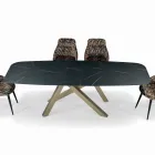 Mesa barril fija con tapa laminada Made in Italy - Settimmio Viadurini