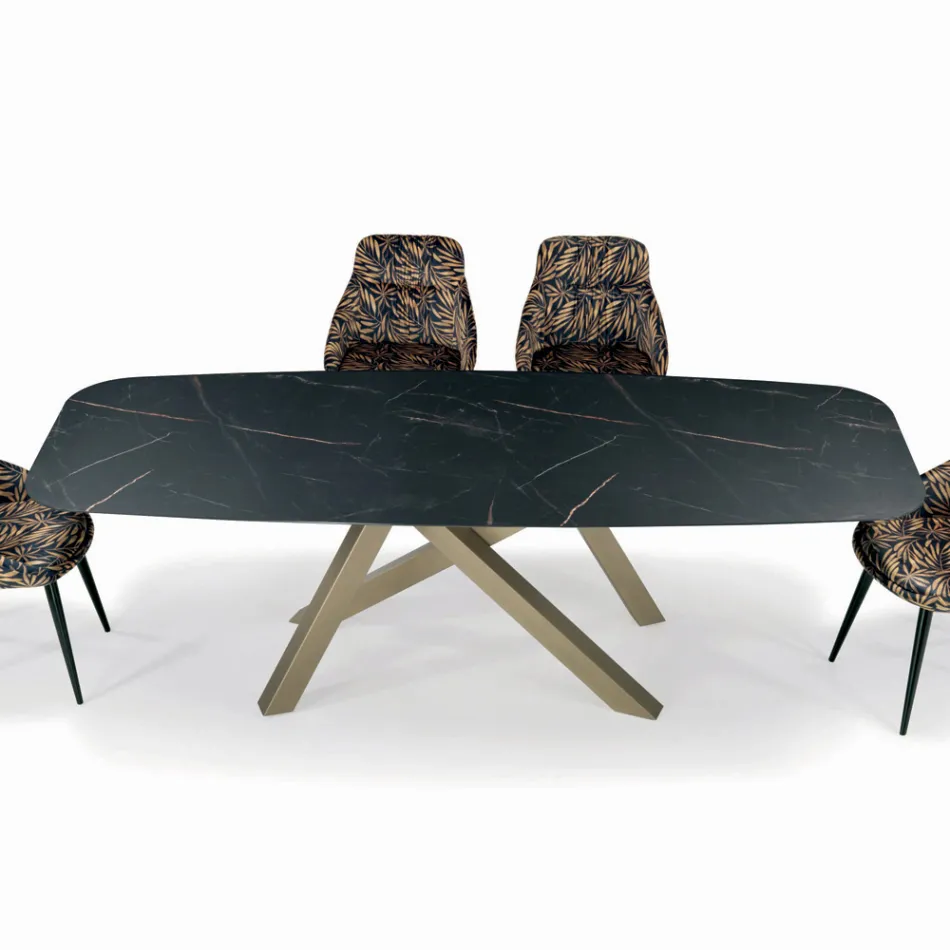 Mesa barril fija con tapa laminada Made in Italy - Settimmio Viadurini