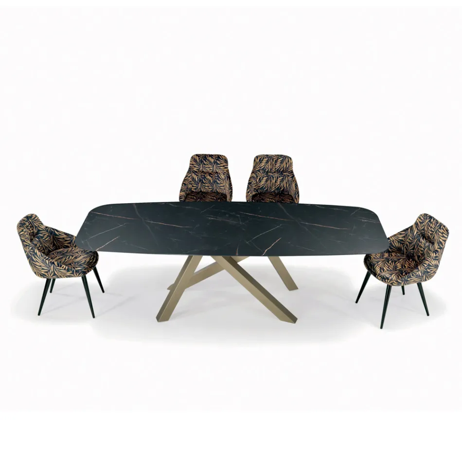 Mesa barril fija con tapa laminada Made in Italy - Settimmio Viadurini