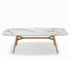 Mesa Fija en Forma de Barril en Laminado y Madera de Fresno Made in Italy - Norte Viadurini