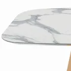 Mesa Fija en Forma de Barril en Laminado y Madera de Fresno Made in Italy - Norte Viadurini