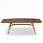 Mesa Fija en Forma de Barril en Laminado y Madera de Fresno Made in Italy - Norte Viadurini