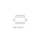 Mesa Fija con Base de Acero y Tapa de Cerámica Made in Italy - Pantalones Viadurini