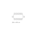 Mesa Fija con Base de Acero y Tapa de Cerámica Made in Italy - Pantalones Viadurini