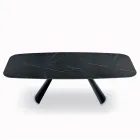 Mesa fija con base de acero negro y tapa laminada Made in Italy - Gafas Viadurini