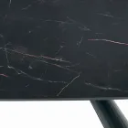 Mesa fija con base de acero negro y tapa laminada Made in Italy - Gafas Viadurini