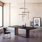 Mesa Fija con Tapa Biselada y Base Bicolor Made in Italy - Jadis Viadurini